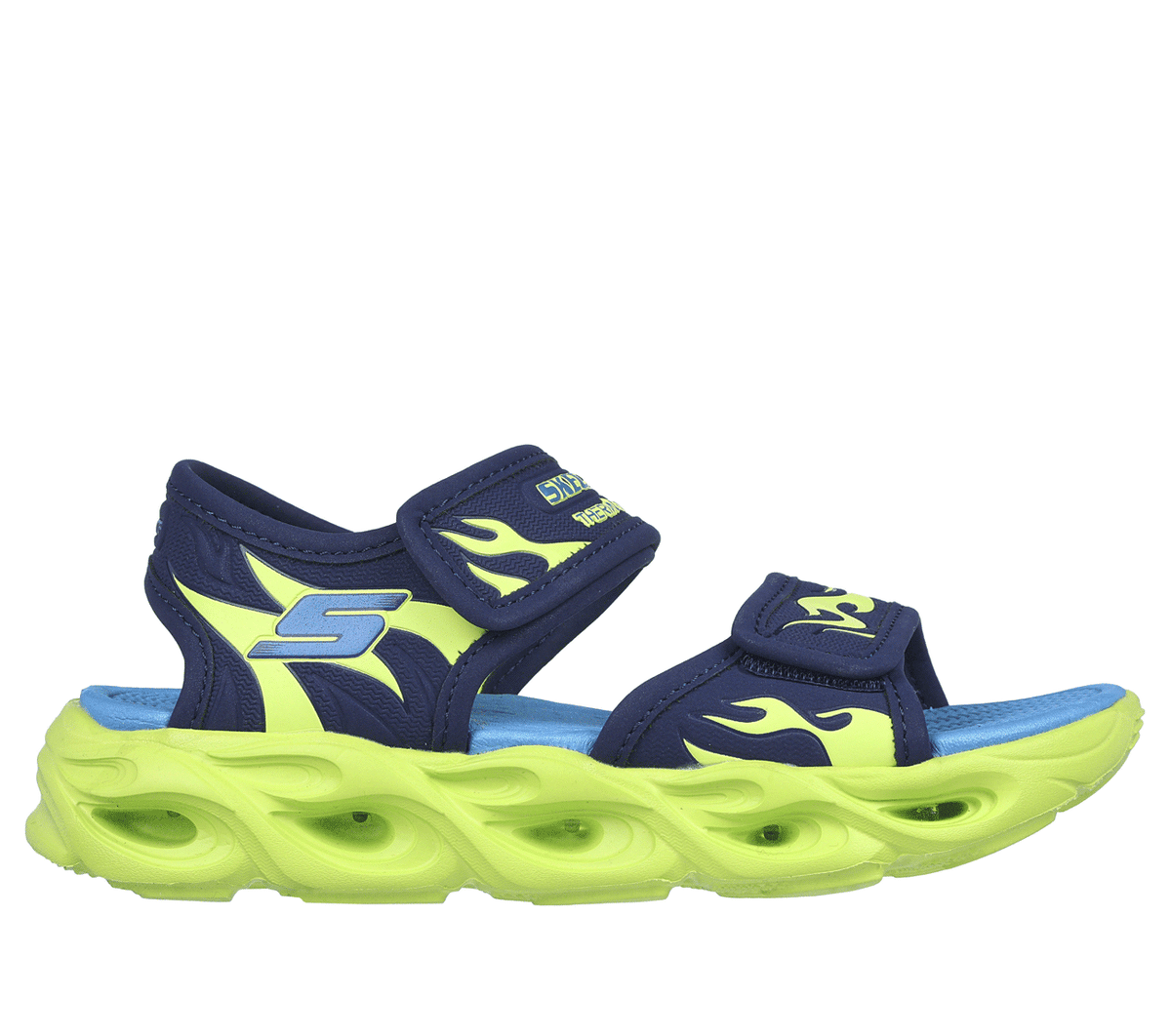 Skechers niÃ±o S-Lights: Thermo-Flash - Heat Tide en Navy/Lima, talla 27