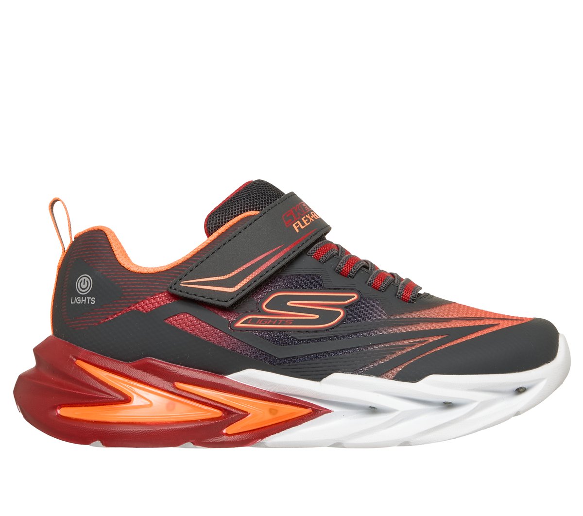 Skechers niño S Lights: Flex-Glow Ultra en Marengo/Rojo, talla 32