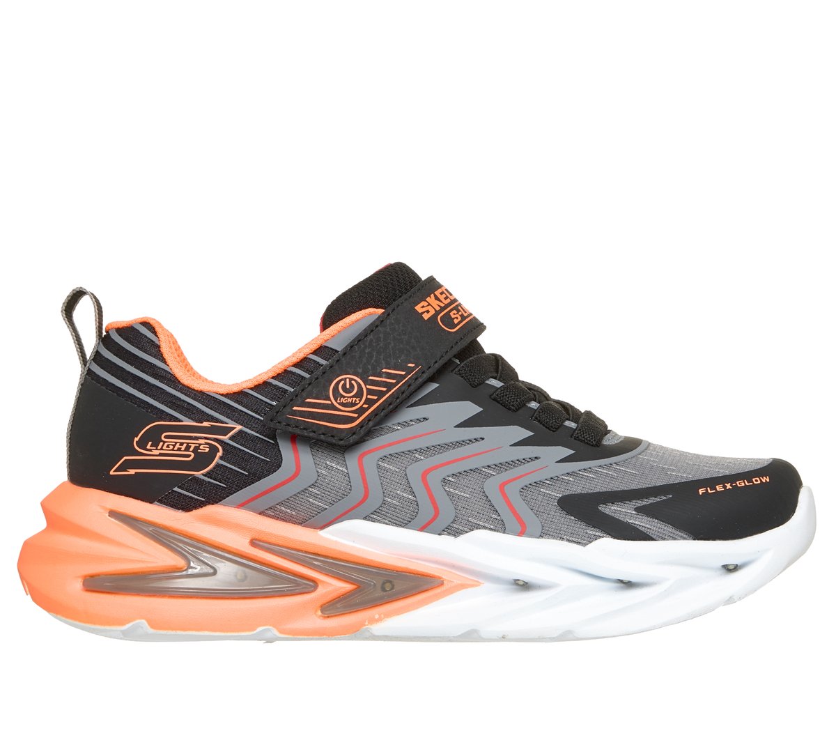 Skechers S-Lights: Flex-Glow Ultra - Prism-Pacer en Negro/Marengo, talla 27