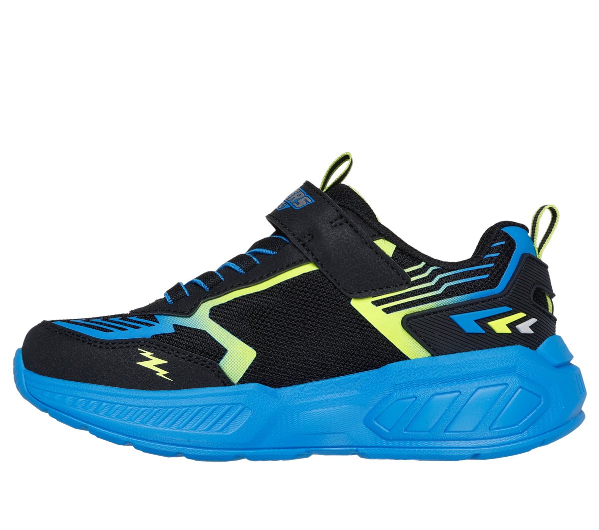 Skechers S-Lights: Light Storm 3.0 Chaussures Moyen Width en Noir/Vert-Lime
