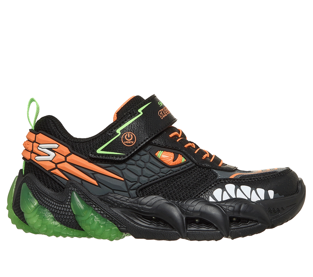 Skechers Bambino Skech-O-Saurus Light 3.0 Sneaker in Nero/Lime, Taglia 36