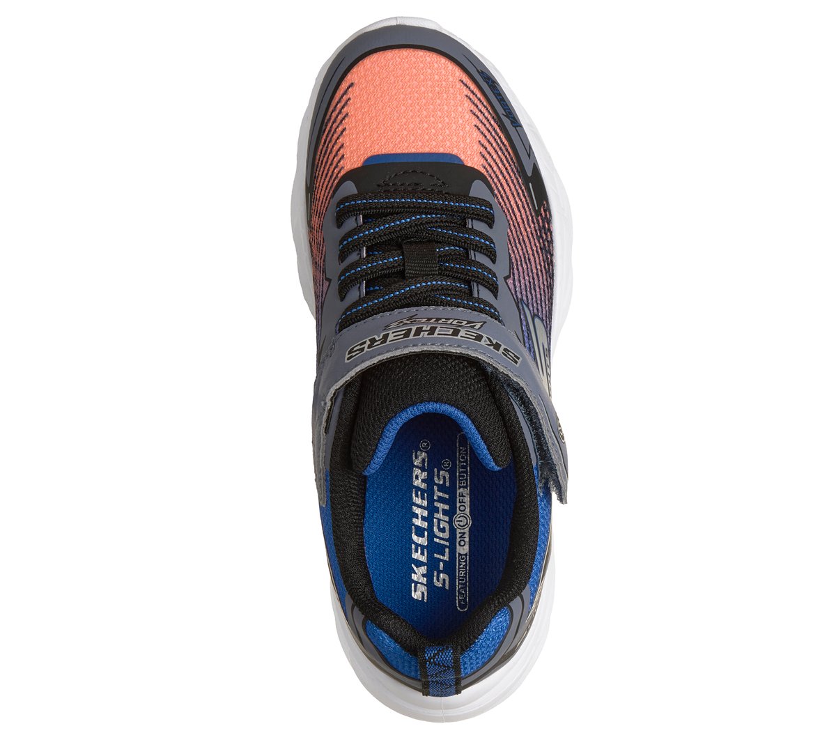 Skechers S-Lights: Vortex 3.0 Chaussures Moyen Width en Noir/Bleu/Orange