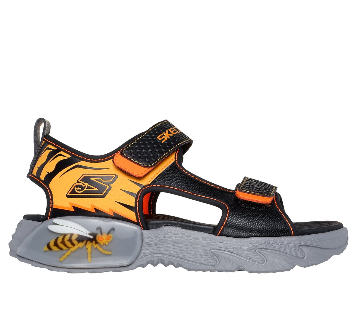 Skechers niño Creature-Splash - Bugtacular en Negro/Amarillo, talla 32