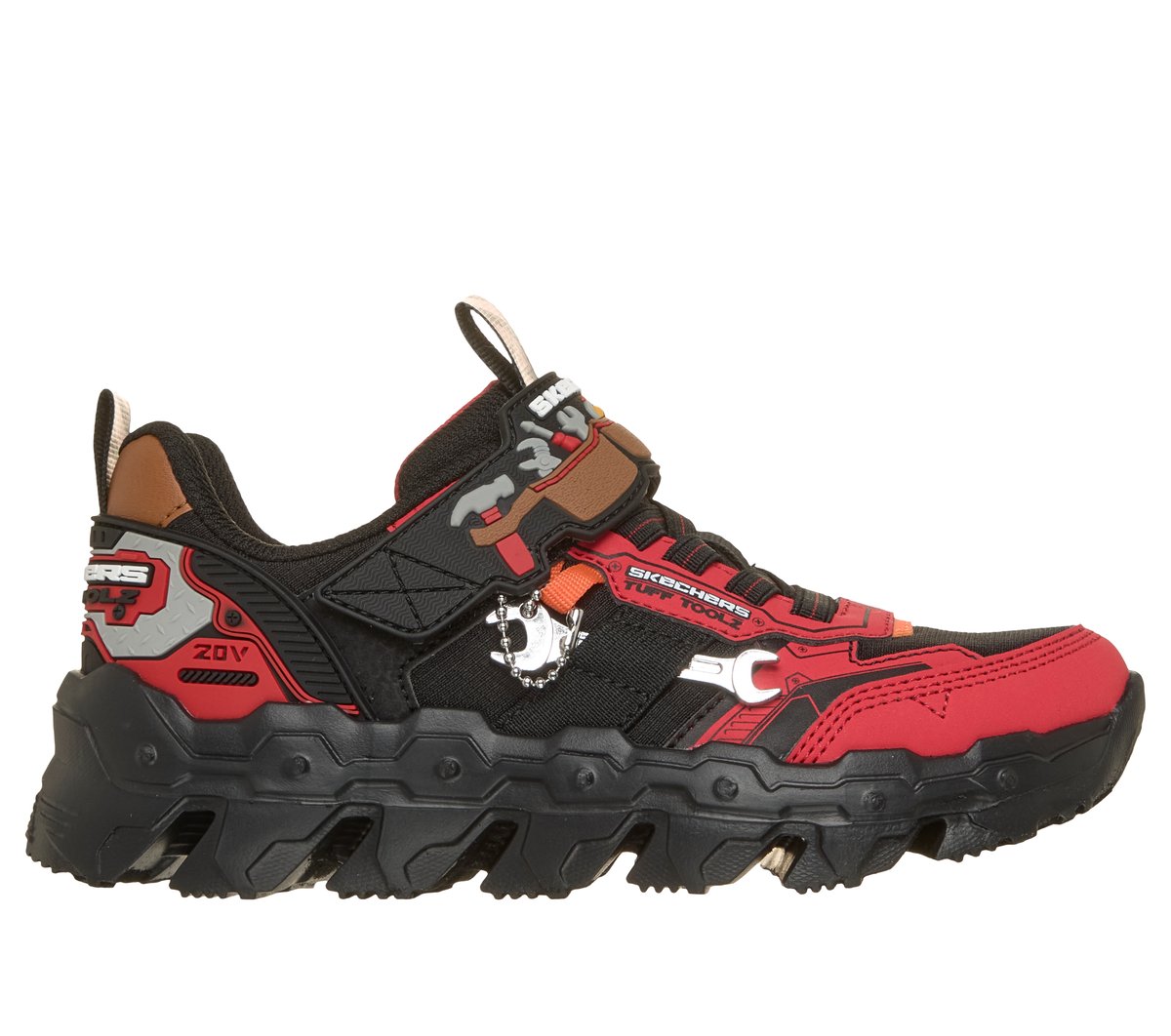 Skechers Mega-Flex Lite - Tuff Toolz Chaussures Moyen Width en Rouge/Noir, Pointure 37, Lavable en machine