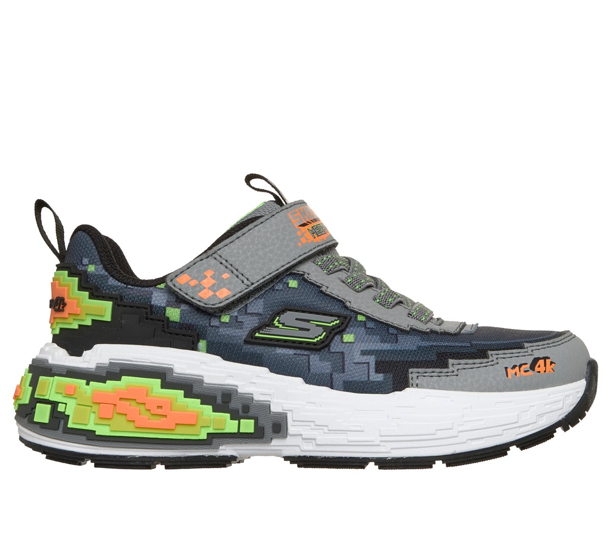 Skechers niño Mega-Craft 4K en Gris/Lima, talla 27