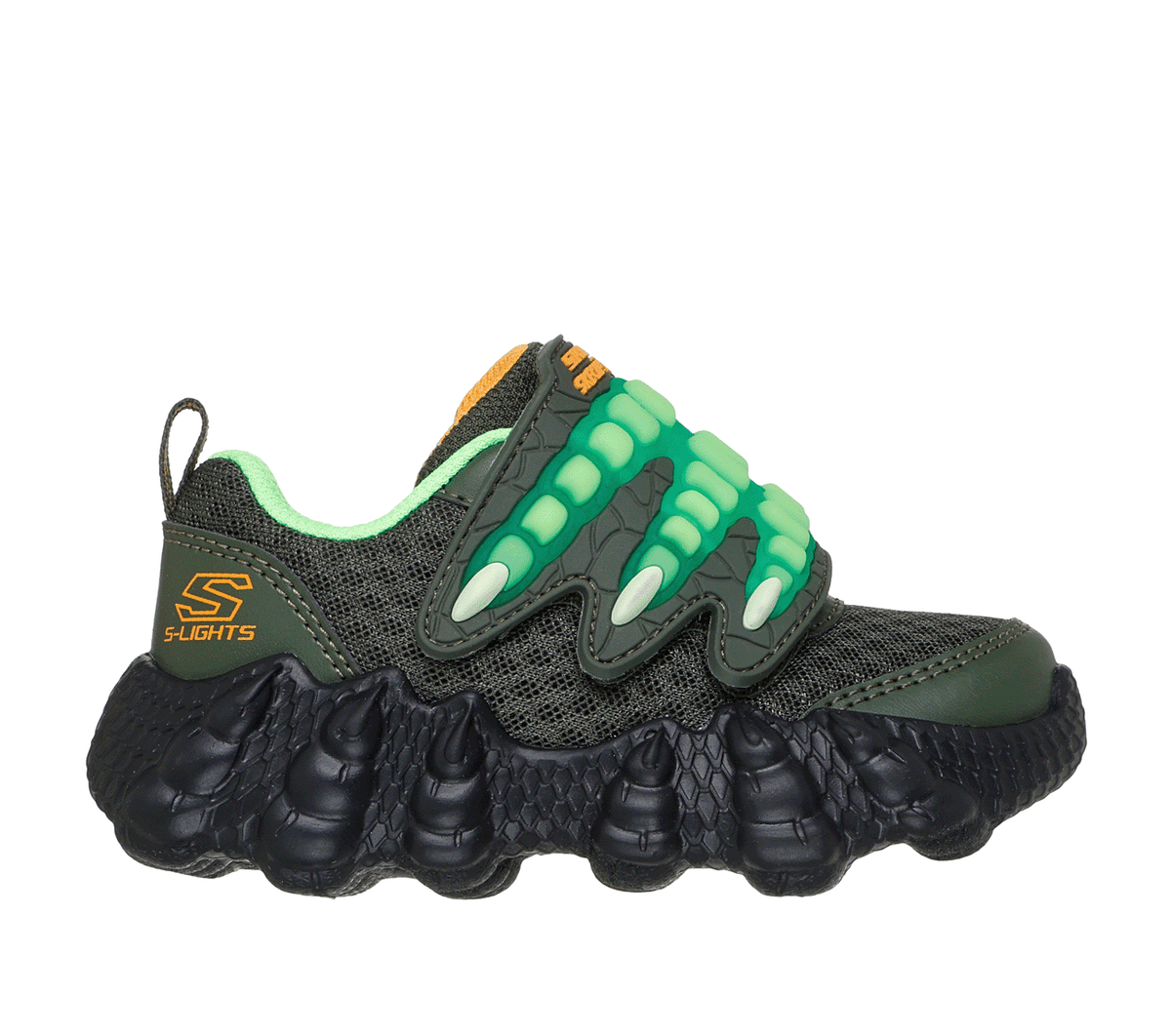 Skechers Skech-O-Saurus: Lil Saurus - Claw Brights en Oliva, talla 21