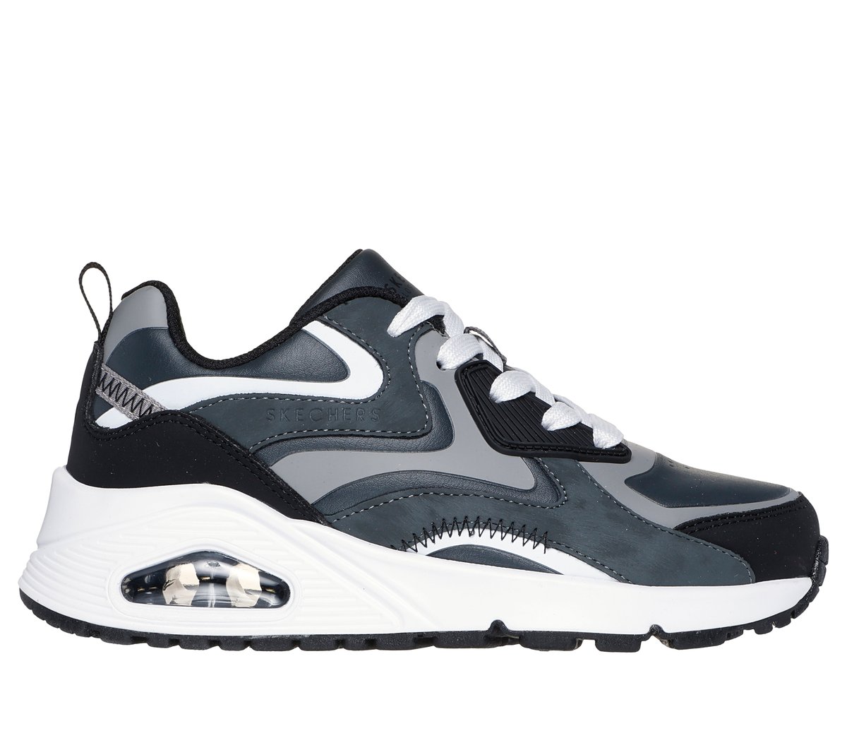 Skechers Boy's UNO Gen1 - Colour Surge Sneaker in Gray/Black, Size 3 | Synthetic/Textile-image-197976491151