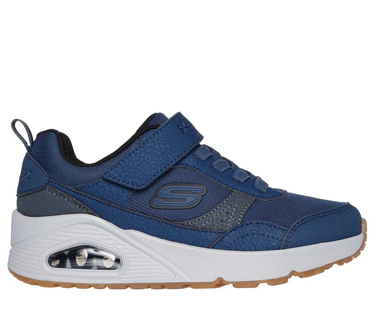Skechers Boy's Uno - Retro-Squad Sneaker In Navy Blue, Size 3.5 | Synthetic/Textile
