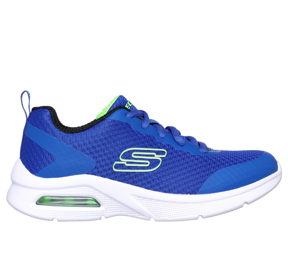 Skechers Boy's Microspec Max - Kaptix Sneaker In Blue/Lime, Size 11 | Textile/Synthetic