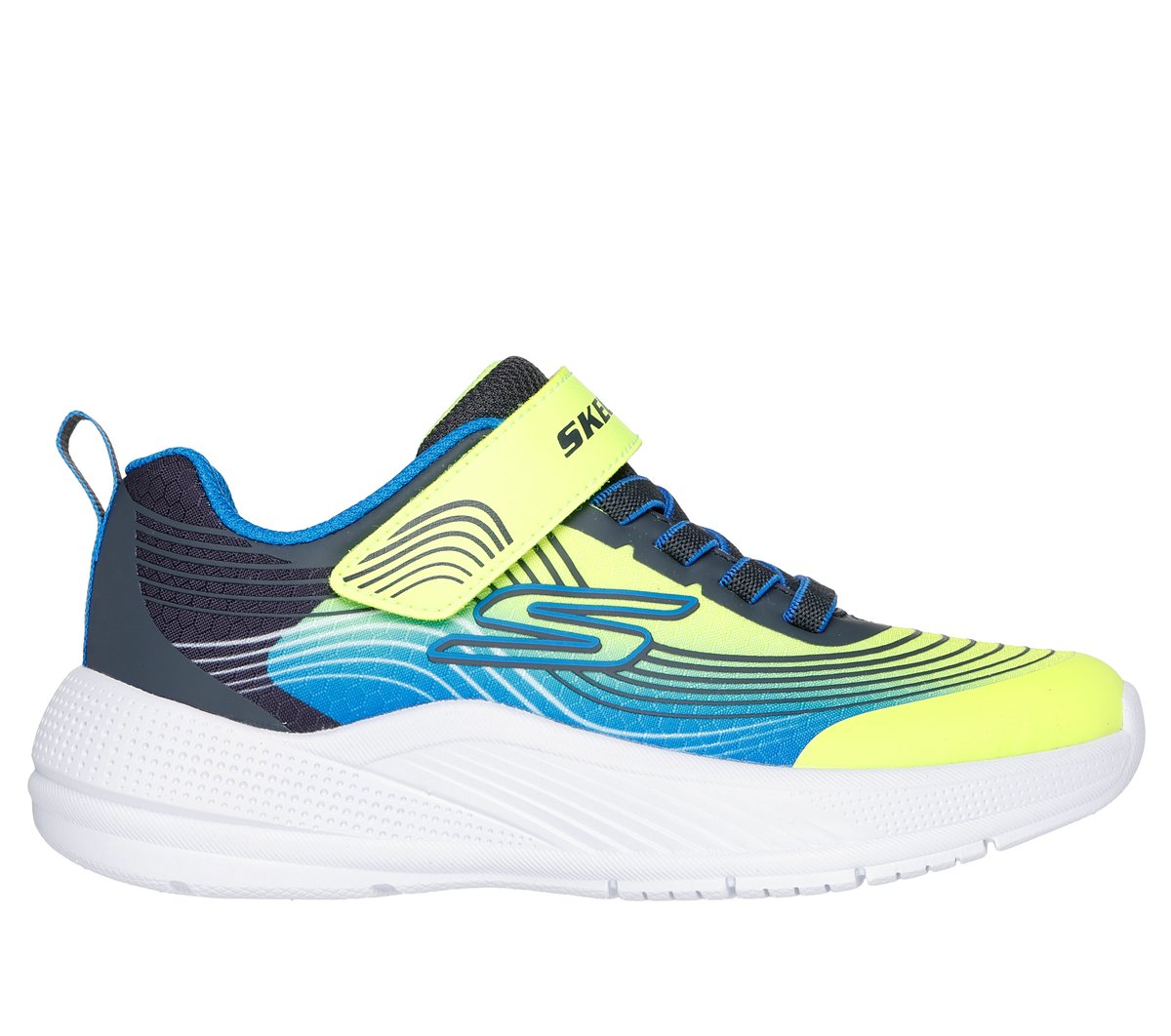 Skechers niño Microspec Advance en Amarillo/Azul, talla 29
