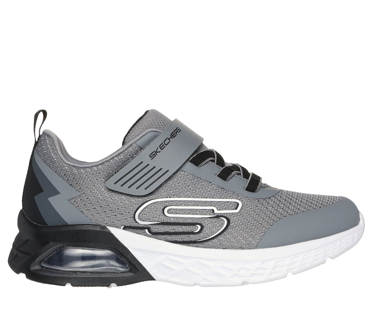 Skechers niño Microspec Max II - Vodrox en Gris/Negro, talla 33.5