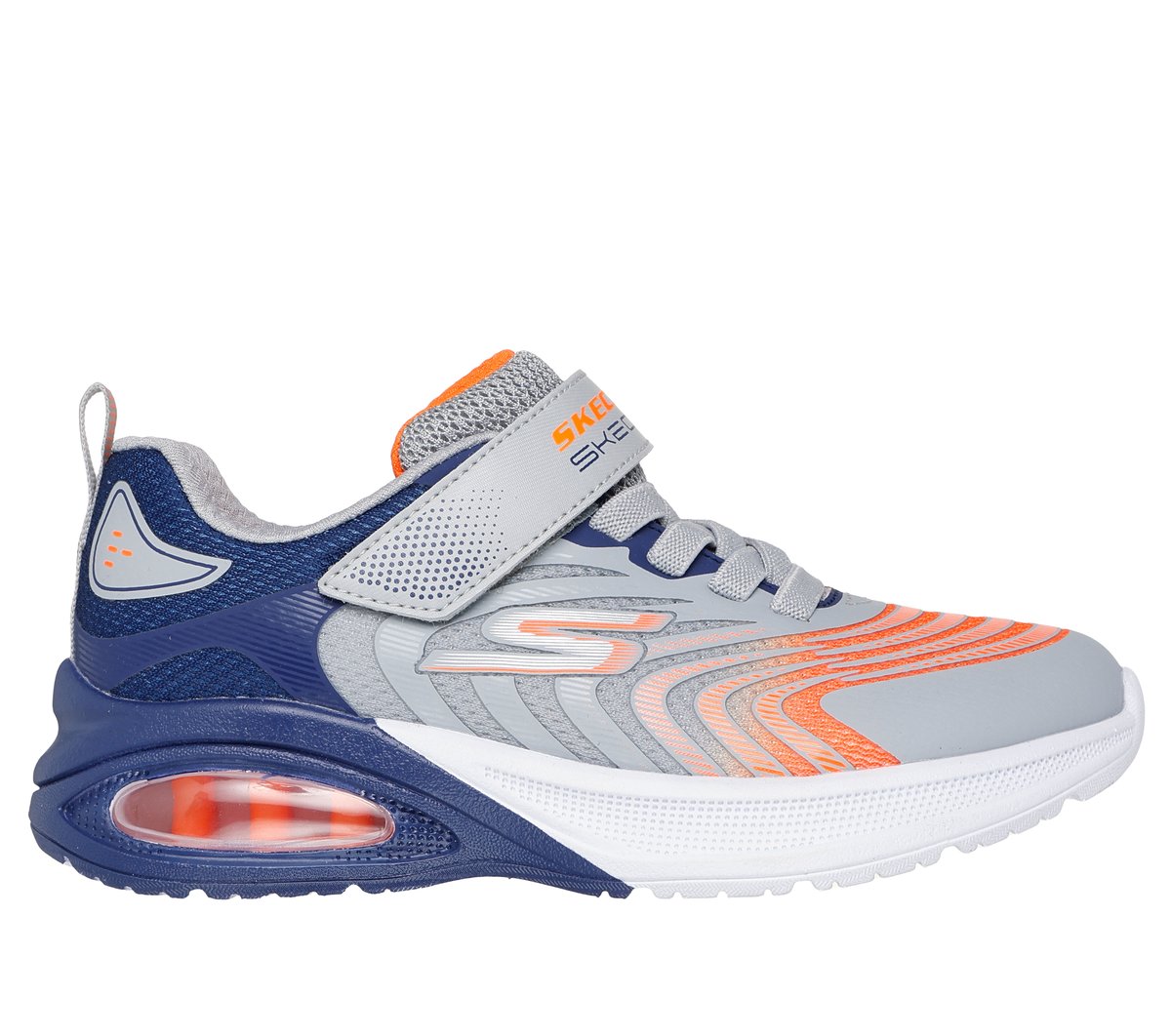 Skechers Bambino Microspec Max Advance - Vortivox Sneaker in Grigio/Blu Navy Blue, Taglia 36-image-198376863579