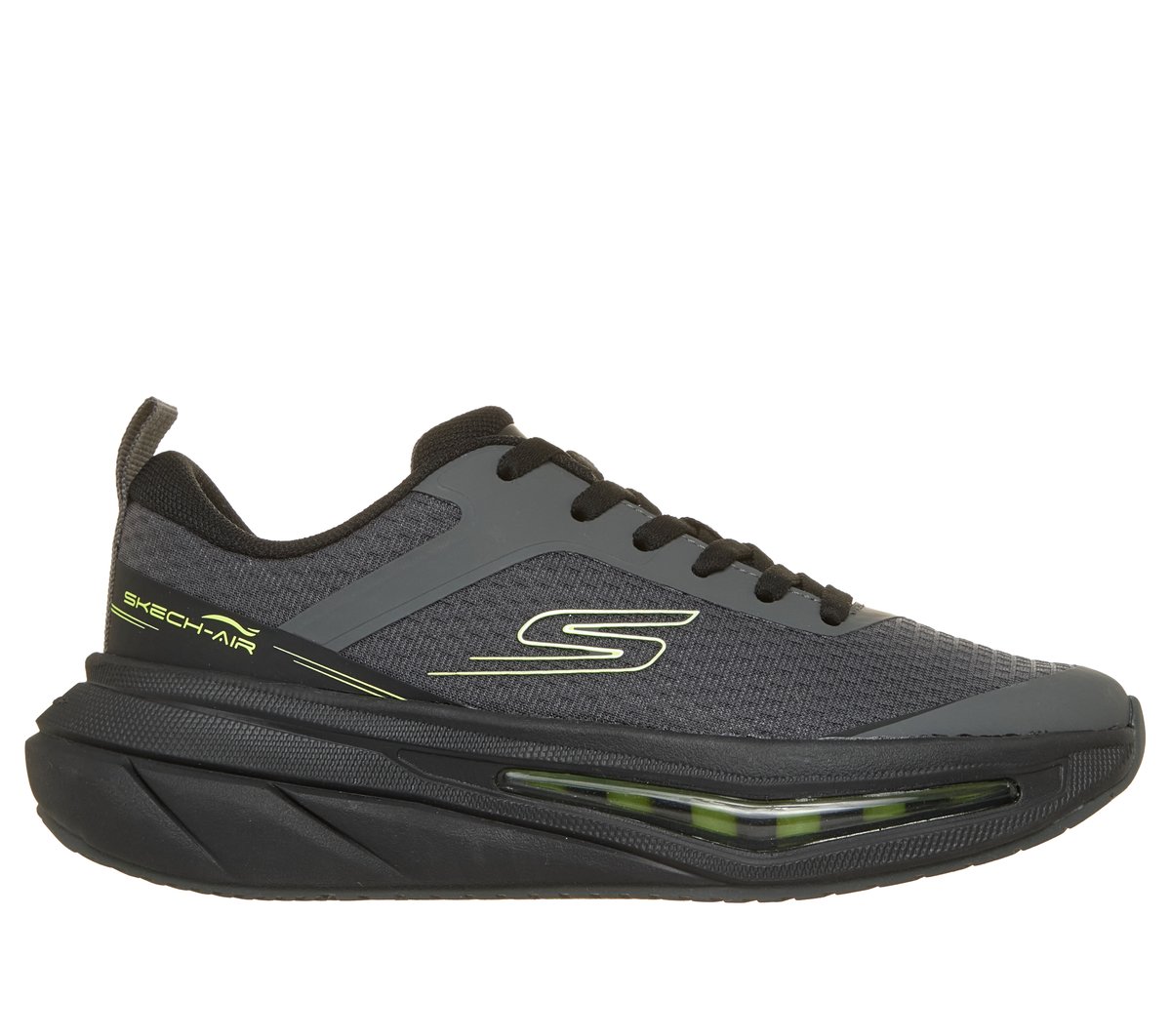 Skechers Skechers Boy's Skech-Air 5.0 - Quantex Sneaker in Gray/Lime, Size 5.5 | Textile/Synthetic