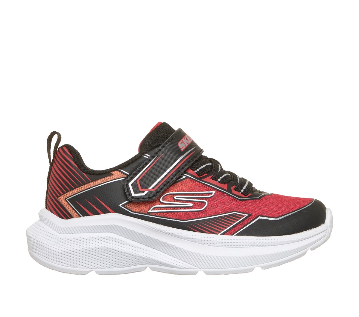 Skechers Skechers Microspec Velocity - Grid-Drift Sneaker in Black/Red, Size 5 | Synthetic/Textile, Machine Washable