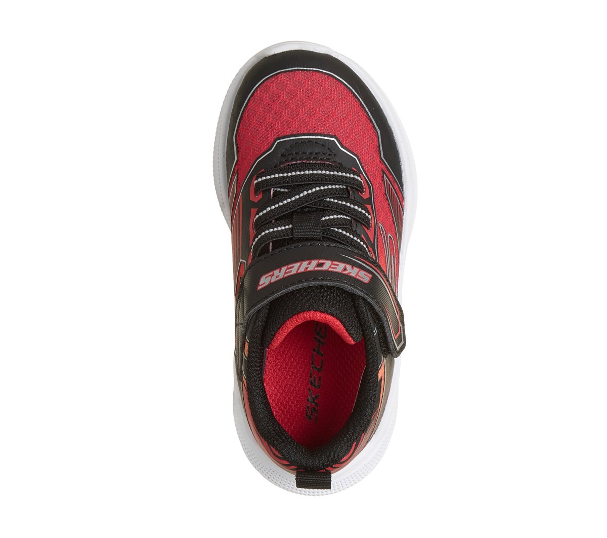 Skechers Microspec Velocity - Grid-Drift Chaussures Moyen Width en Noir/Rouge, Lavable en machine