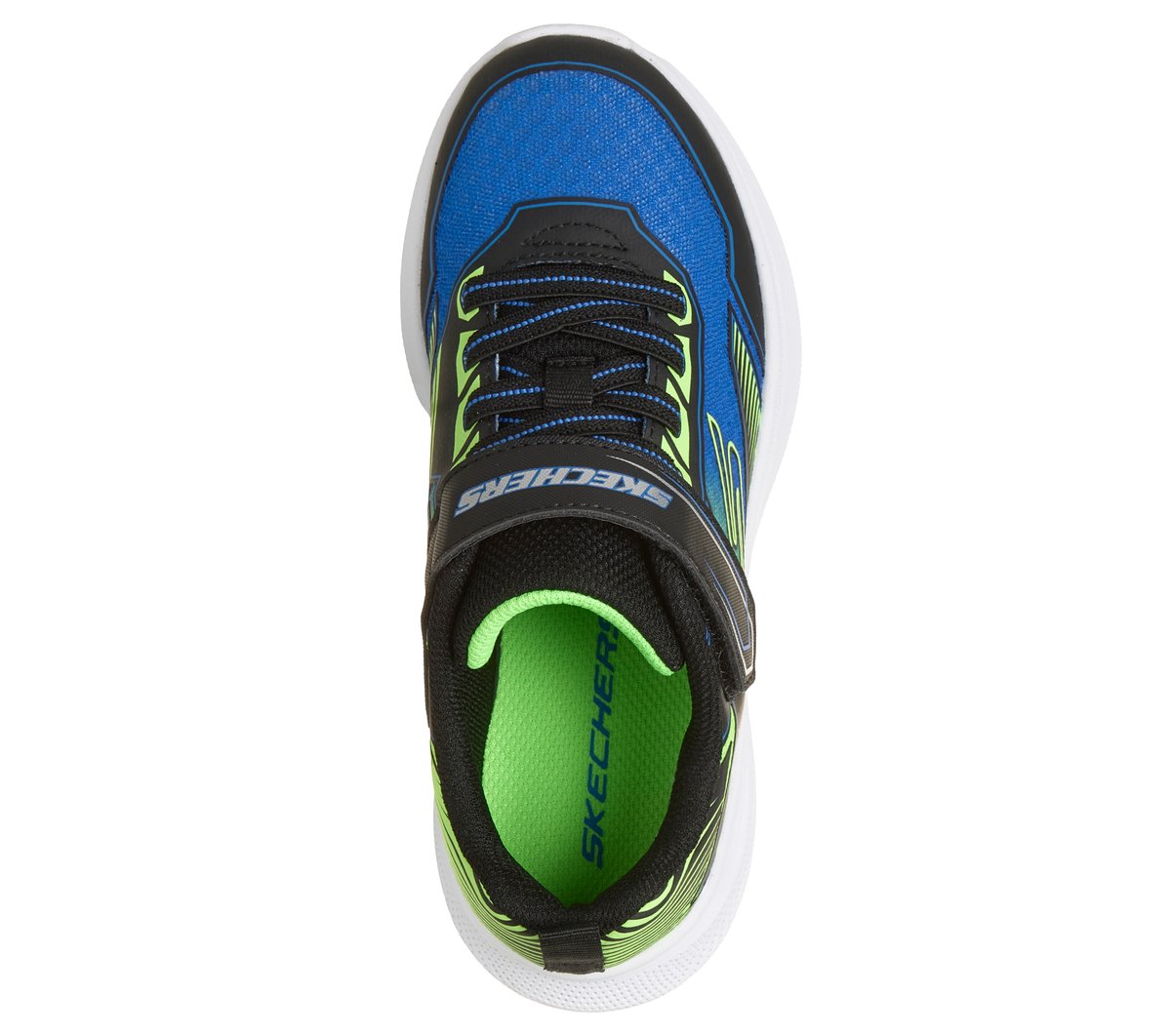 Skechers Microspec Velocity - Grid-Drift Chaussures Moyen Width en Noir/Vert-Lime, Lavable en machine