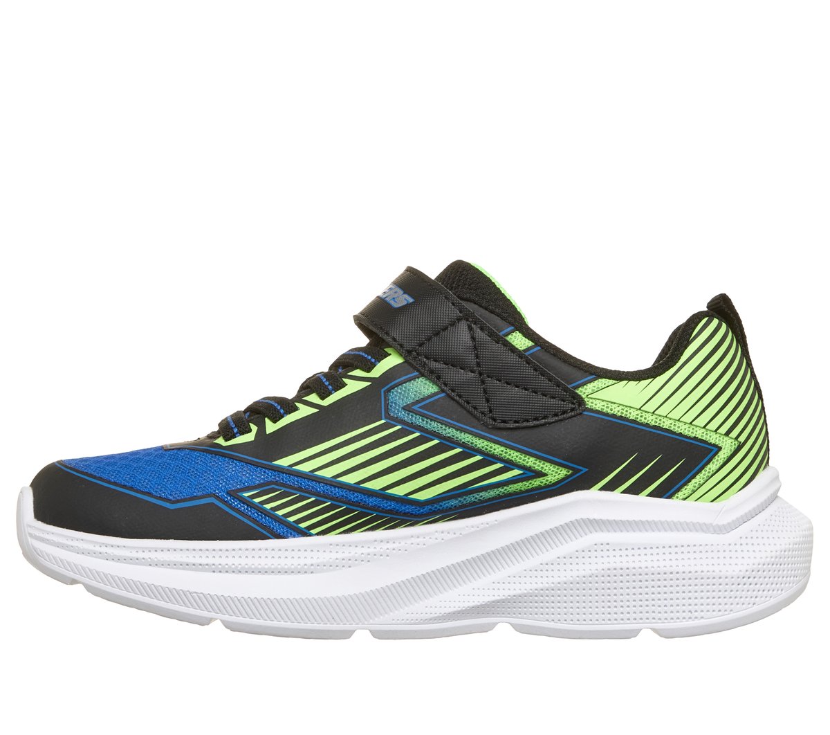 Skechers Microspec Velocity - Grid-Drift Chaussures Moyen Width en Noir/Vert-Lime, Lavable en machine