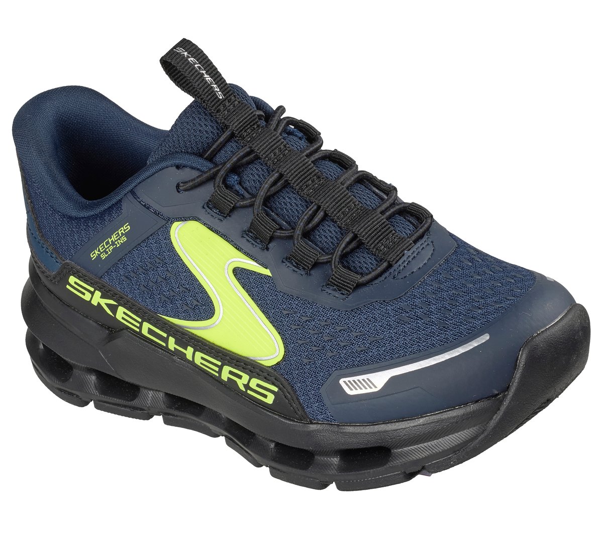 Skechers Slip-ins: Glide-Step Plus - Vista-Lane Chaussures Moyen Width en Bleu Marine/Noir, Lavable en machine