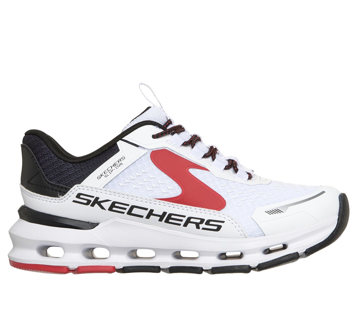 Skechers niño Slip-ins: Glide-Step Plus - Vista-Lane en Blanco/Negro/Rojo, talla 35.5