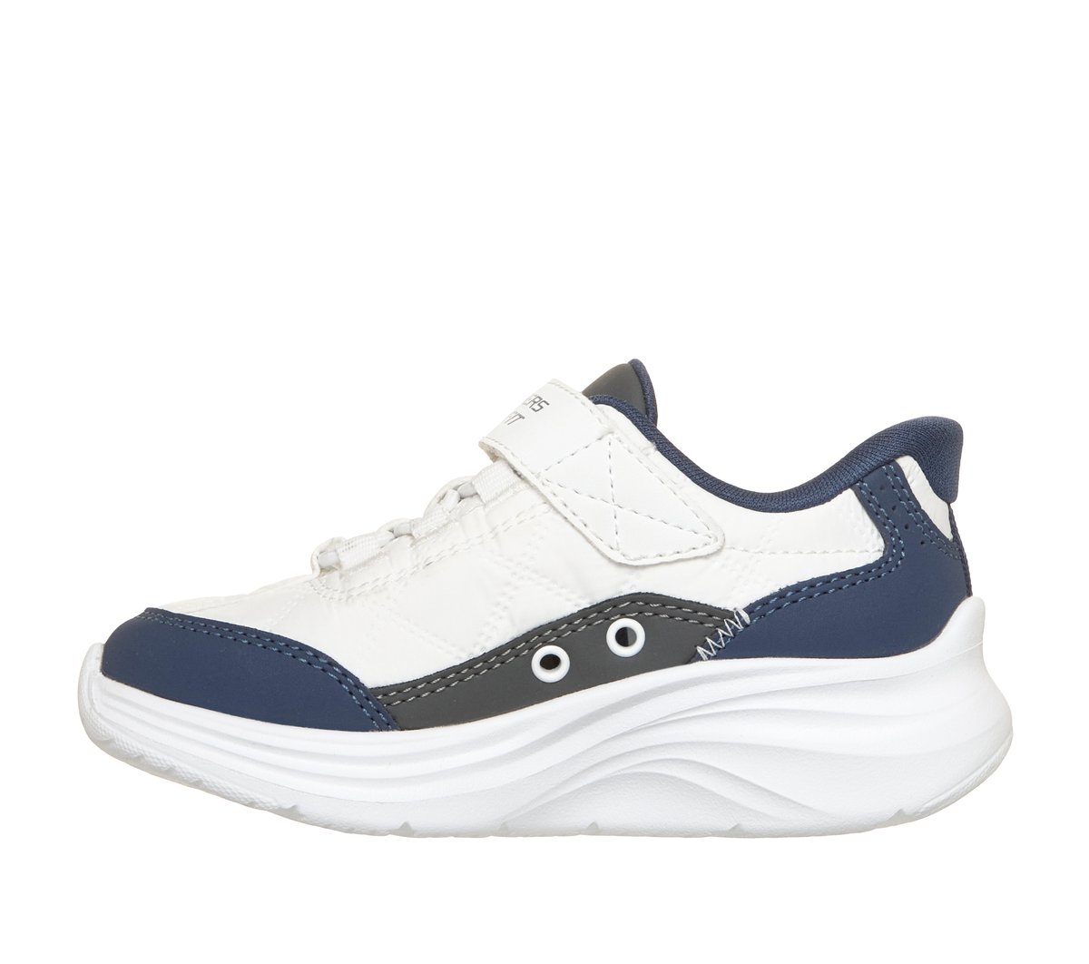 Skechers Slip-ins: Comfy Sprints - Cozy Fit Chaussures Moyen Width en Blanc/Bleu Marine, Lavable en machine