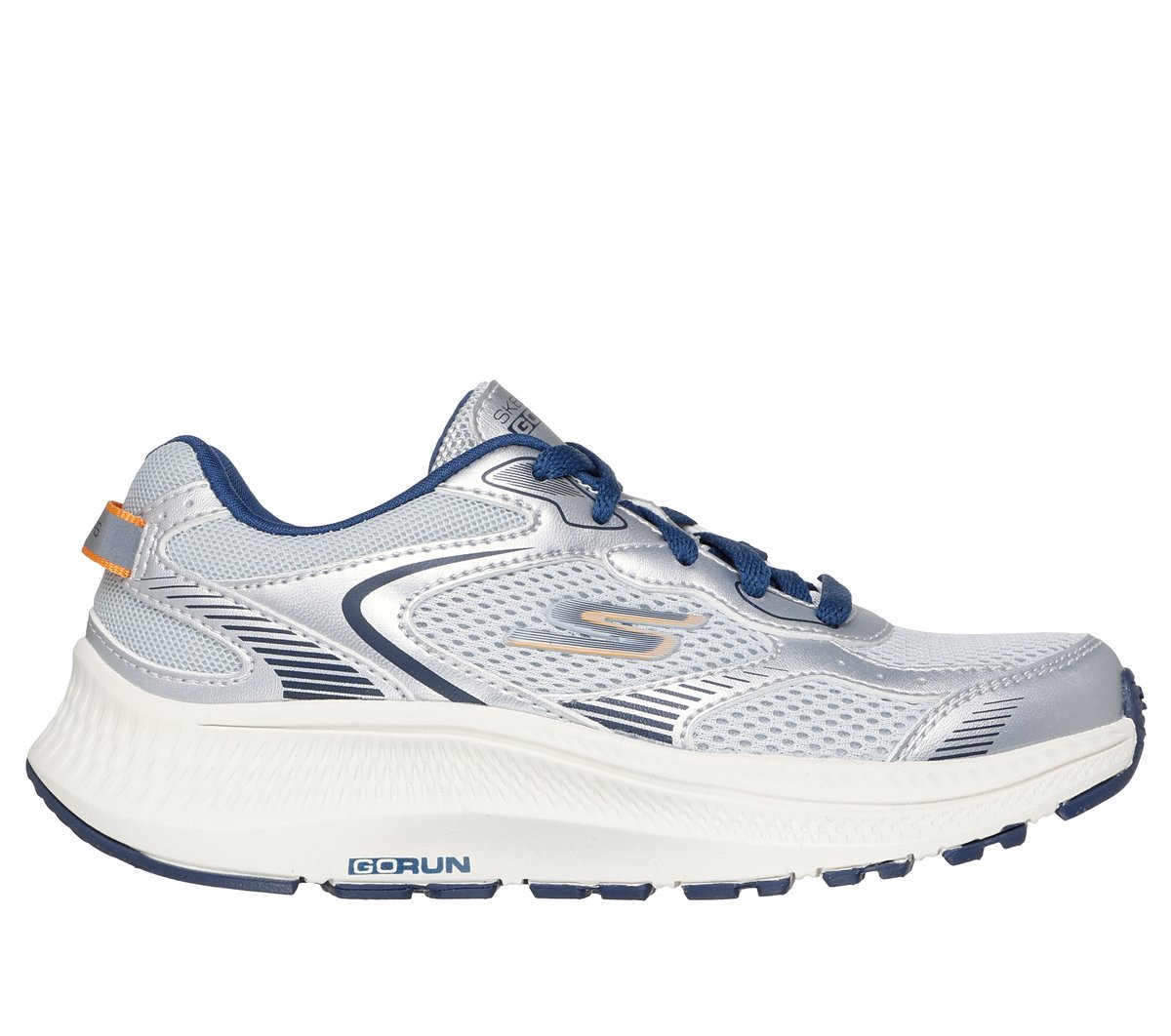 Skechers niño GO RUN Consistent 2.0 - Team-Pacer en Plata/Navy, talla 36.5