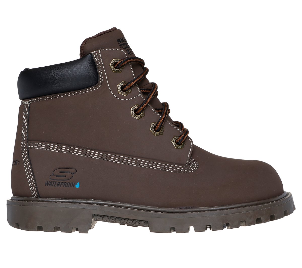 Skechers Boy's Waterproof: Power Reach - Hydro-Tread Boots In Dark Brown, Size 13 | Synthetic
