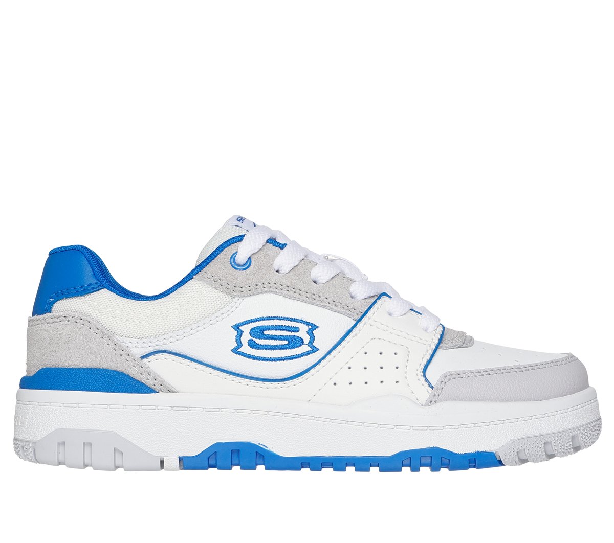 Skechers niño SKX-228 en Blanco/Gris Claro, talla 34
