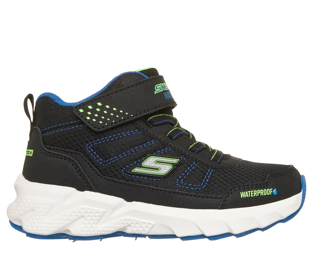 Skechers niño Waterproof: Elite Sport Tread - Aquavek HI en Negro/Azul, talla 36