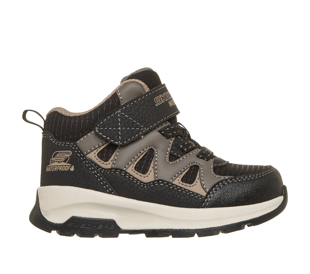 Skechers Men's Black,Taupe Waterproof: Storm Blazer - Drizzle Squad Sneaker In Black/Taupe, Size 9 | Synthetic/Textile