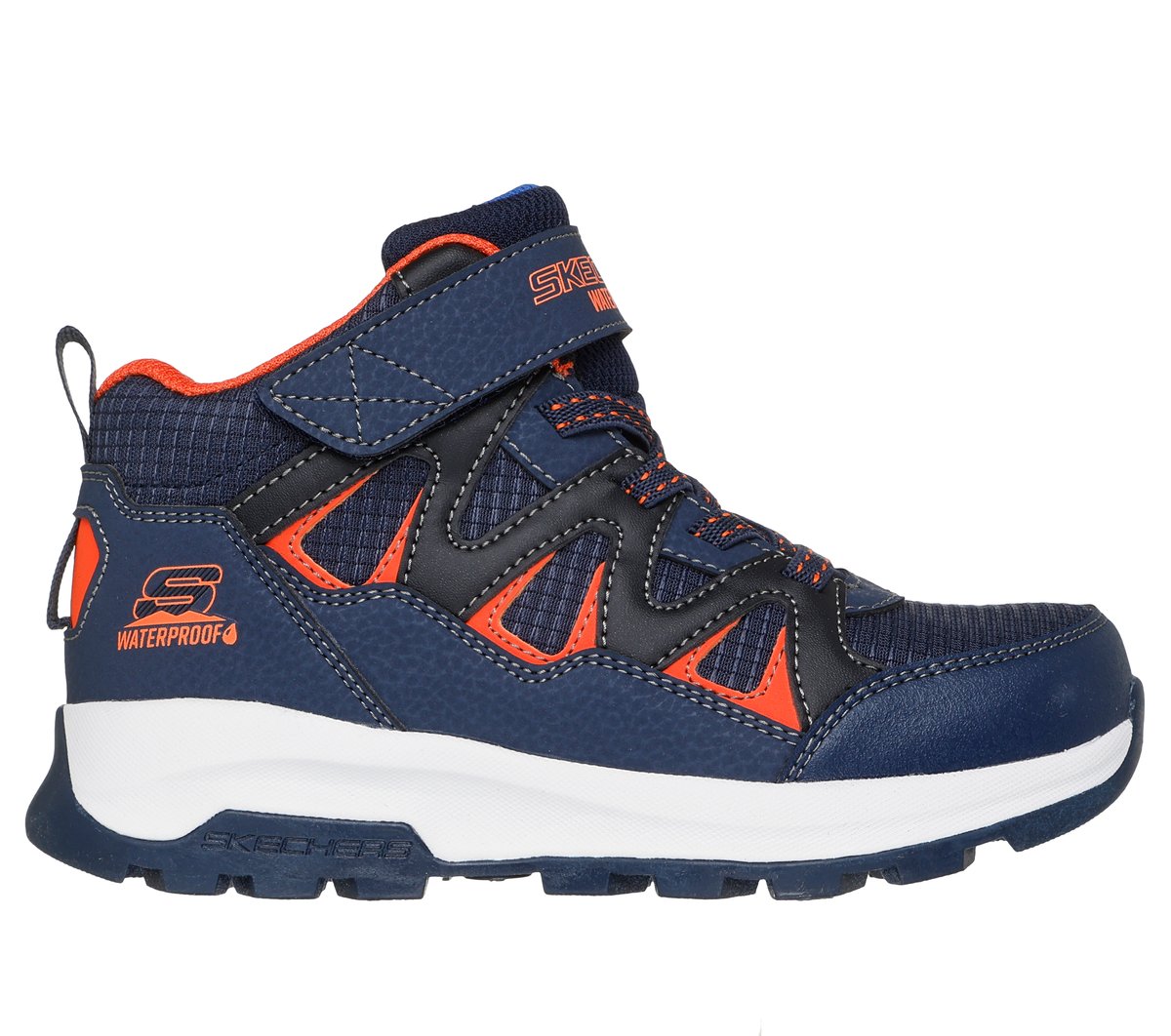 Skechers niño Waterproof: Storm Blazer - Drizzle Squad en Navy/Naranja, talla 32