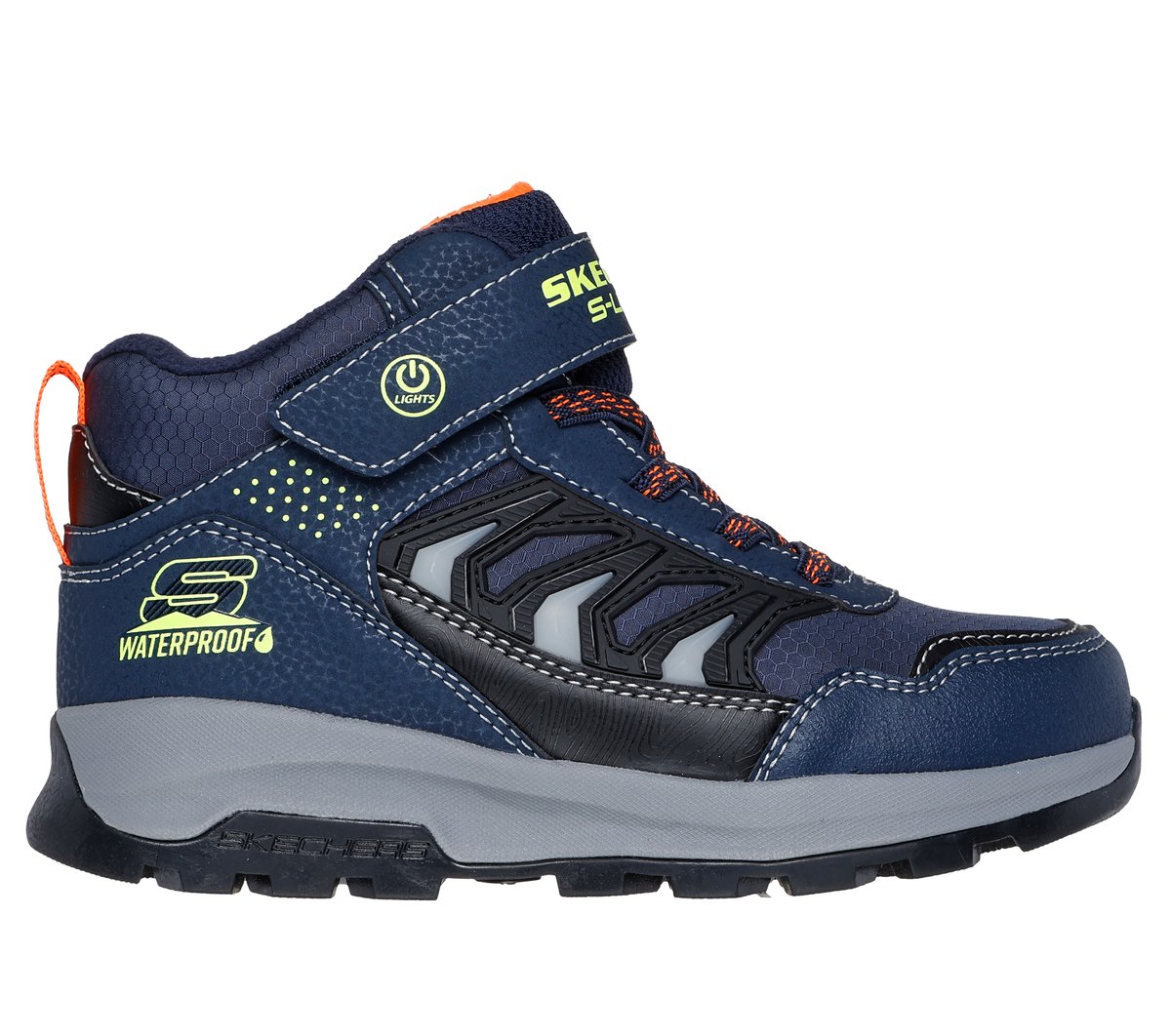 Skechers niño Waterproof: Storm Blazer - Glow Roam en Navy/Negro, talla 35