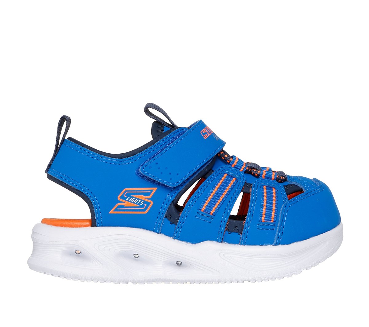 Skechers S-Lights: Sola Glow Sandal en Azul/Navy, talla 26