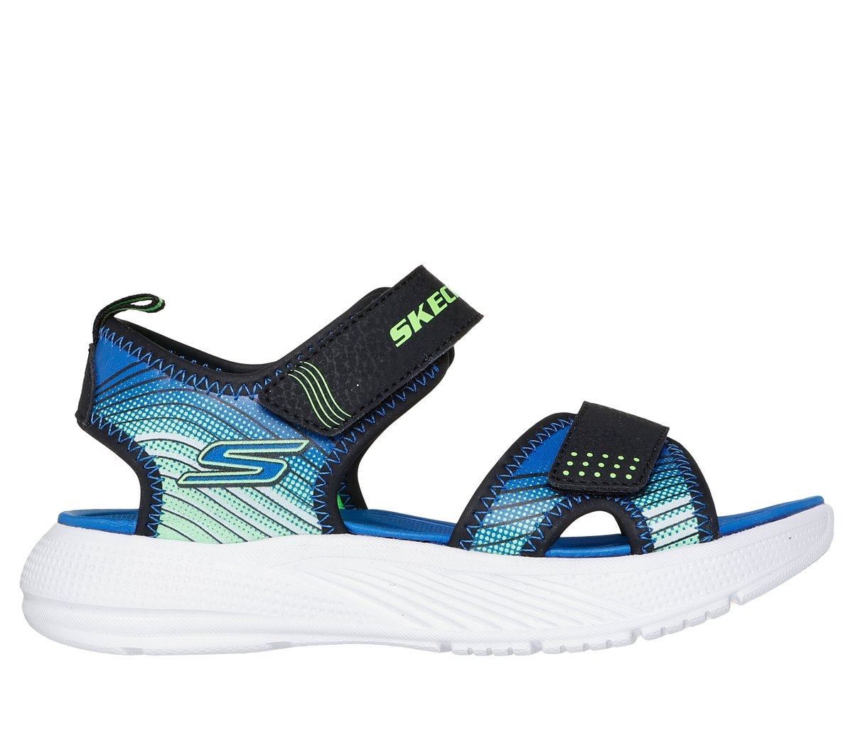 Skechers niño Microspec-Splash en Negro/Lima, talla 29