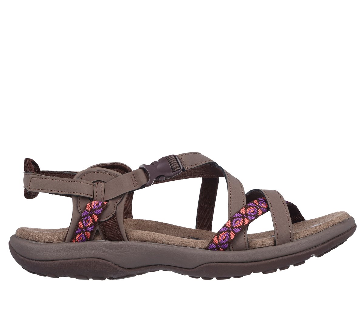 Skechers Donna Reggae Slim - Vacay Sandali in Cioccolato, Taglia 42, Vegan