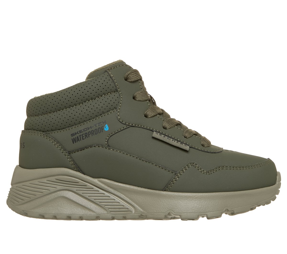 Skechers niño Waterproof: UNO Lite - Aqua Ave en Oliva, talla 28.5