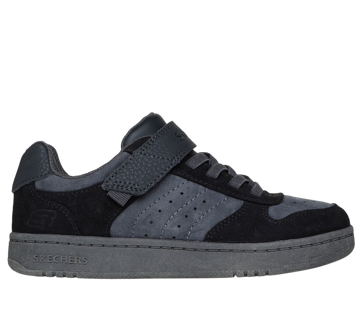 Skechers niño Quick Street - Smooth Avenue en Negro/Gris, talla 27.5