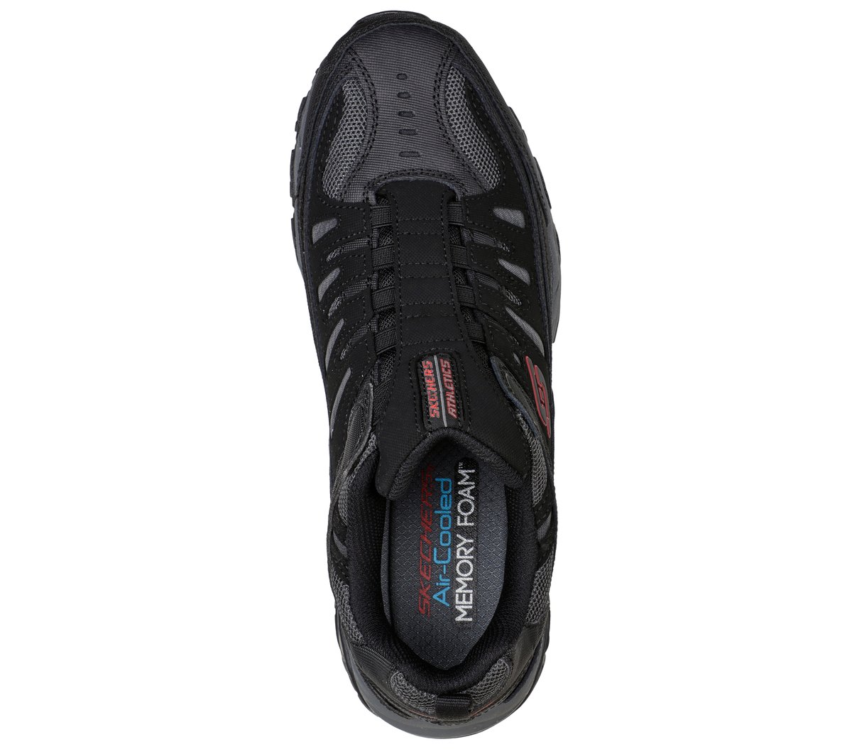 Skechers‎ Afterburn Mens 9 Black Gray Slip On Casual Shoes Sneakers 51866 After Burn M. Fit main image 3