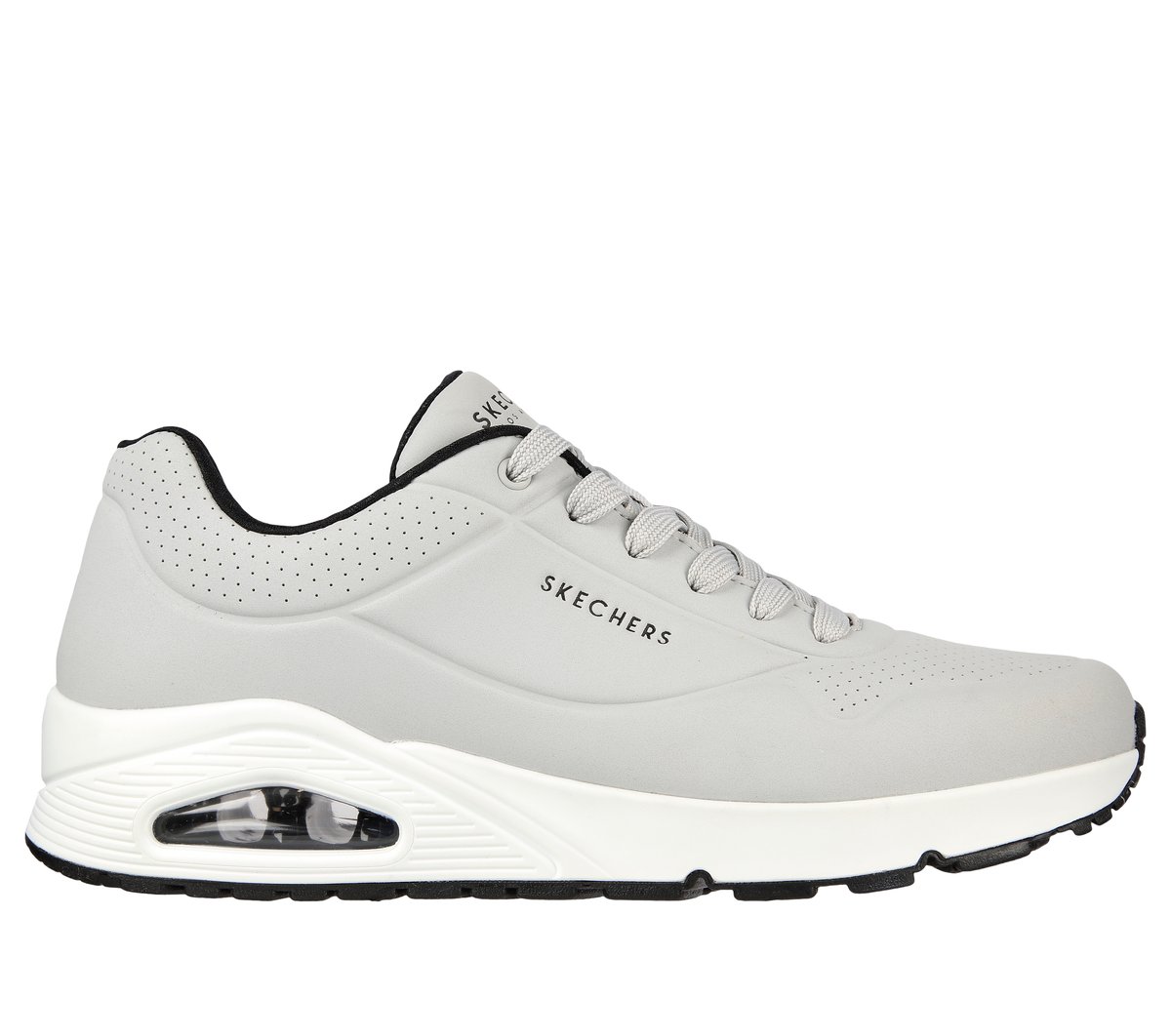 Skechers Uno - Stand On Air Sneaker in Light Grau/Schwarz, Größe 42