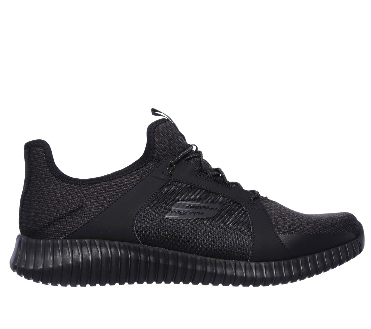 Skechers Men’s Elite Flex Sneaker in Black, Size 9.5 | Textile/Synthetic, Vegan
