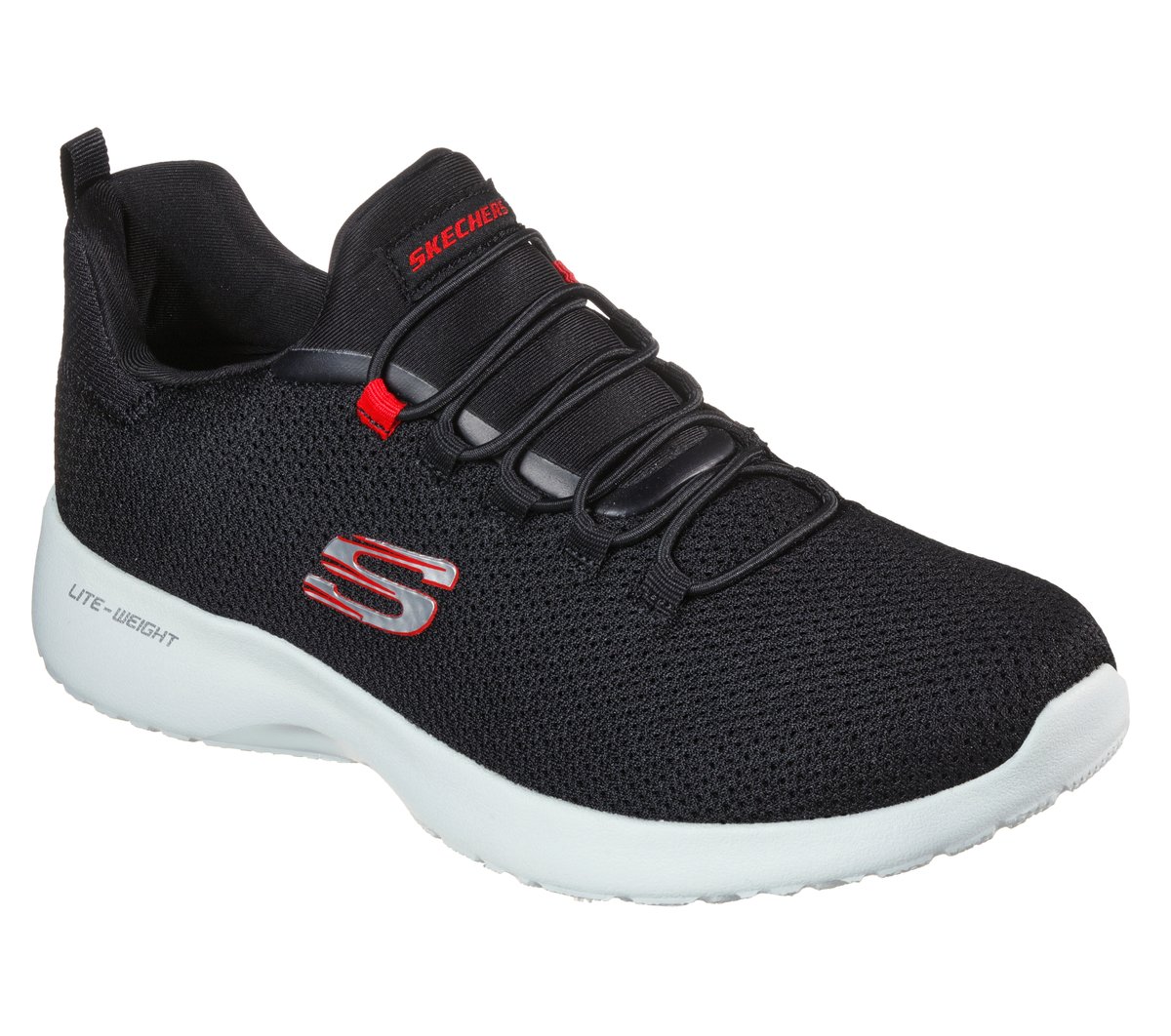 Skechers Dynamight en Negro/Rojo, talla 41, Vegan