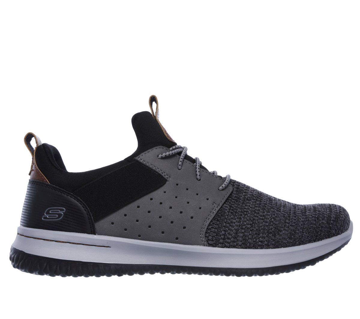 Skechers Delson - Camben en Negro/Gris, talla 39.5, Vegan
