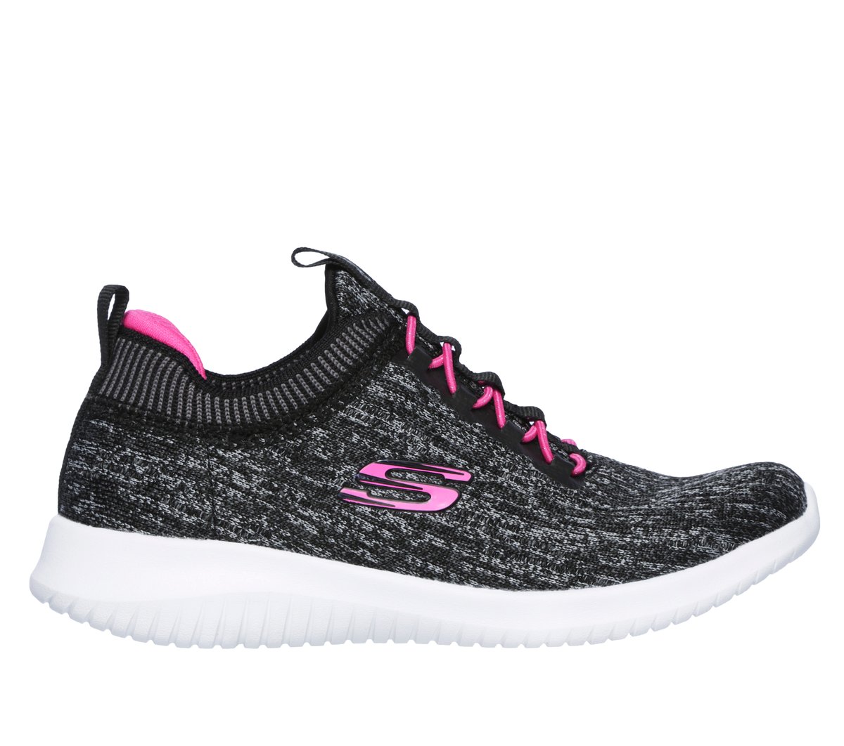 Skechers niña Ultra Flex - Bright Horizon en Negro/Rosa Caliente, talla 37
