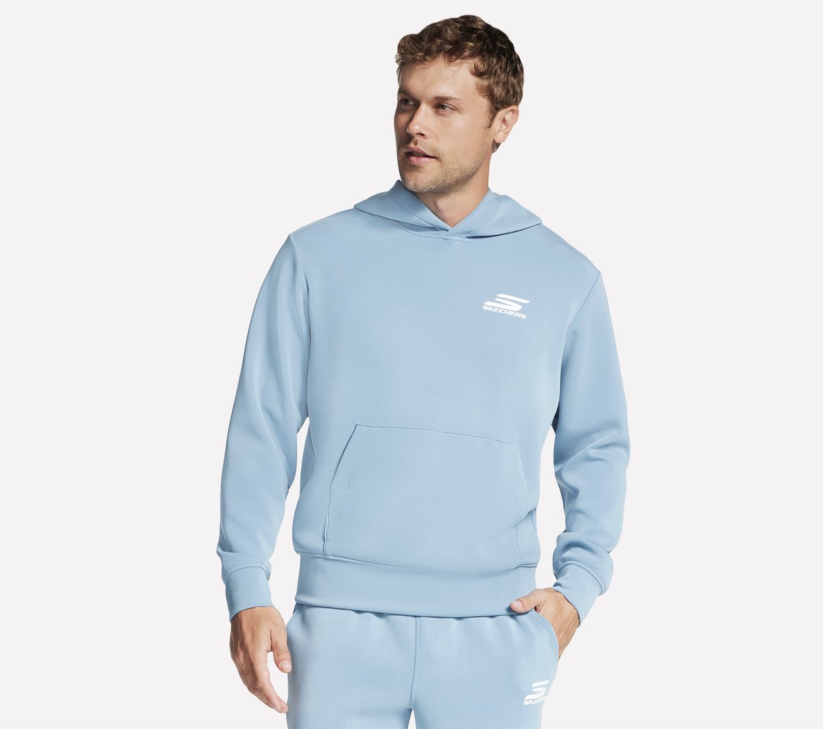 Skechers SKECHCLOUD Elevate sudadera en Blanco/Azul, talla Grande