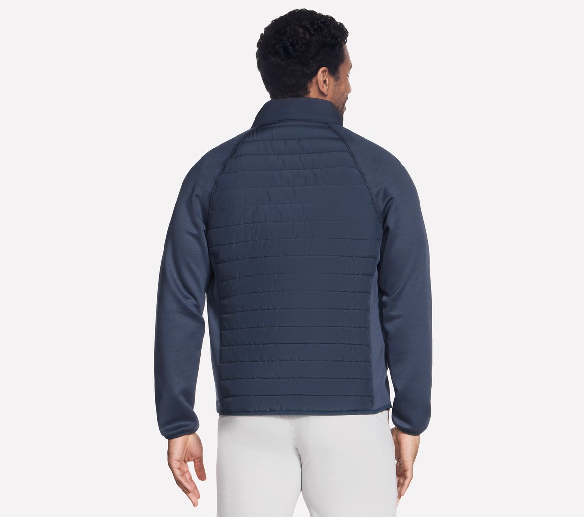 The Hoodless Hoodie Hybrid Jacket — CHARCOAL / NAVY