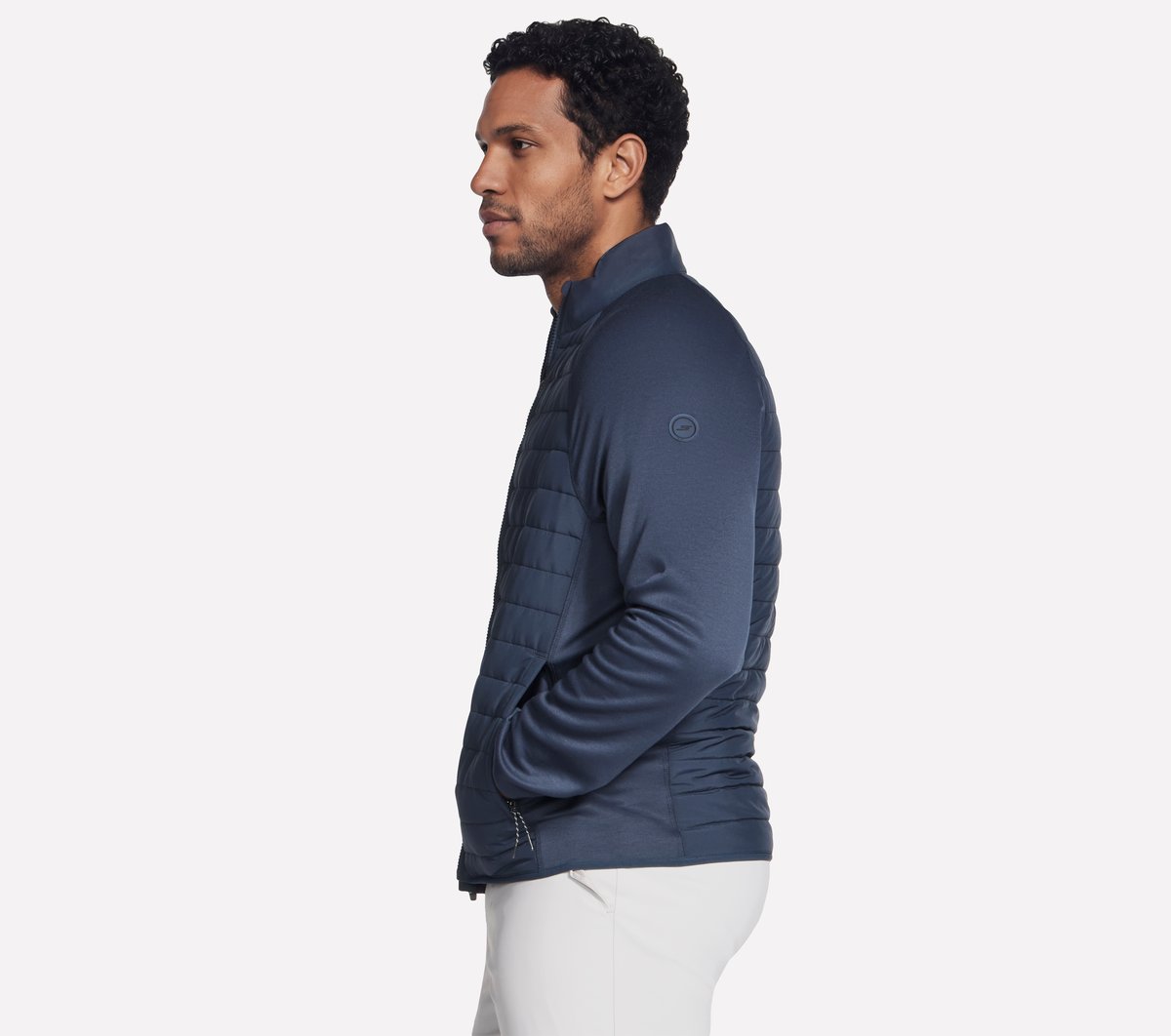 The Hoodless Hoodie Hybrid Jacket — CHARCOAL / NAVY