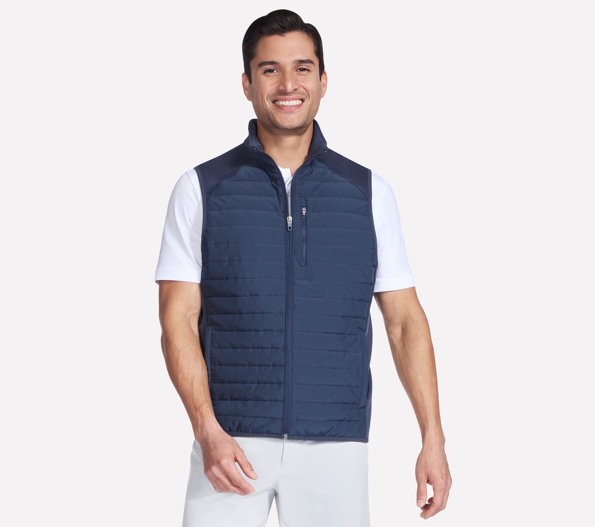 Skechers GO SHIELD Cozy Fit Hybrid Vest en Marengo/Navy, talla XL