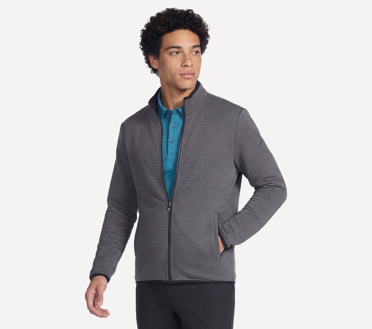 The Hoodless Hoodie Ottoman Jacket — BLACK / CHARCOAL