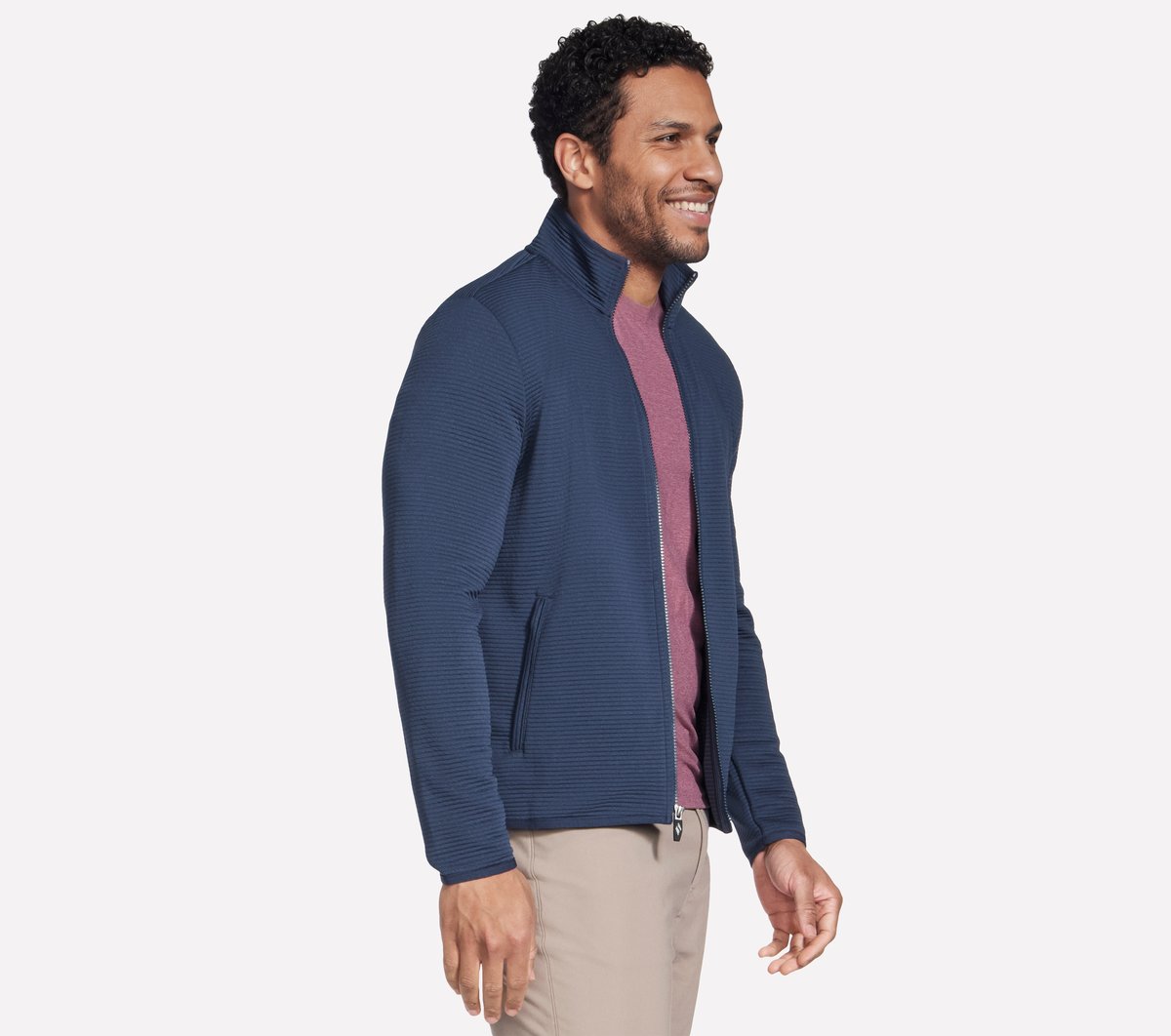 The Hoodless Hoodie Ottoman Jacket — BLUE / RED