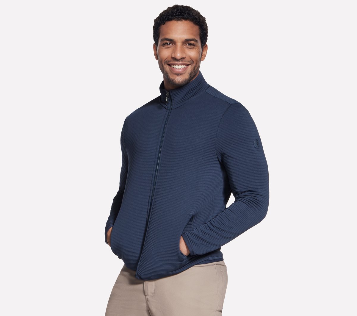 The Hoodless Hoodie Ottoman Jacket — BLUE / RED