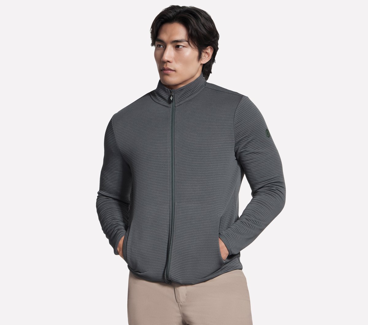 Skechers Herren The Hoodless Kapuzenpullover Ottoman Jackett in Grün/Schwarz, Größe 3XL-image-198376437251